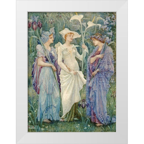 Ensigns of Spring White Modern Wood Framed Art Print by Crane, Walter