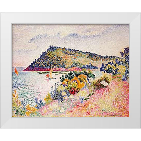 The Black Cape, Pramousquier Bay White Modern Wood Framed Art Print by Cross, Henri-Edmond
