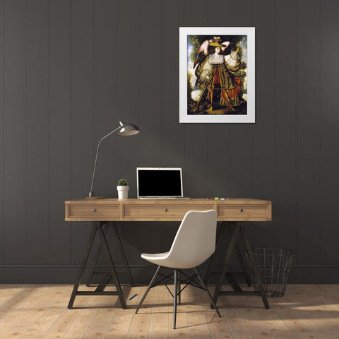 Arcangel Con Arcabuz White Modern Wood Framed Art Print by Cuzco School