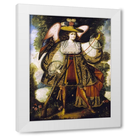 Arcangel Con Arcabuz White Modern Wood Framed Art Print by Cuzco School