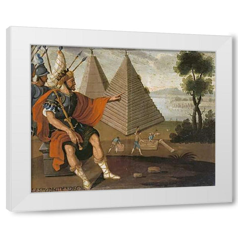 The Pyramids of Egypt White Modern Wood Framed Art Print by School, Cuzco