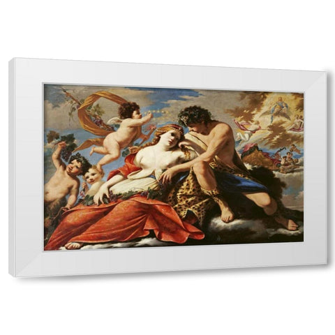 Bacchus and Ariadne White Modern Wood Framed Art Print by Dameret, Luca