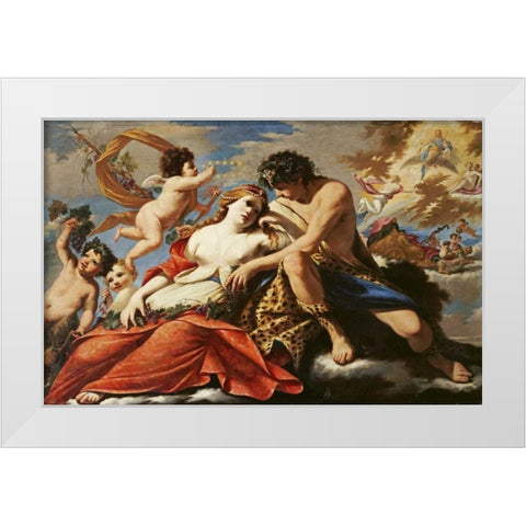 Bacchus and Ariadne White Modern Wood Framed Art Print by Dameret, Luca