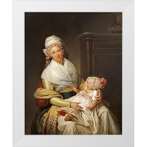 Portrait of Constantia Foster White Modern Wood Framed Art Print by Danloux, Henri-Pierre