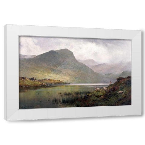 Loch Ness White Modern Wood Framed Art Print by De Breanski, Alfred