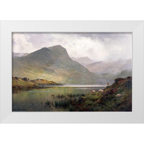 Loch Ness White Modern Wood Framed Art Print by De Breanski, Alfred