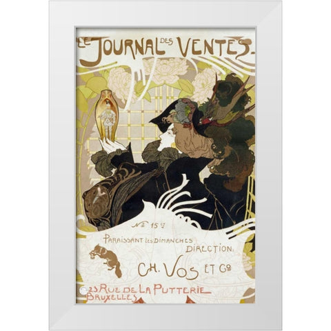 Le Journal Des Ventes White Modern Wood Framed Art Print by De Feure, Georges