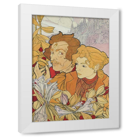 The Devils Coin White Modern Wood Framed Art Print by De Feure, Georges