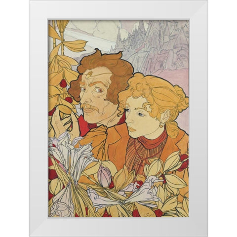 The Devils Coin White Modern Wood Framed Art Print by De Feure, Georges