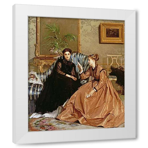 The Consolation Letter White Modern Wood Framed Art Print by De Jonghe, Gustave