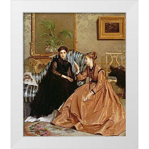 The Consolation Letter White Modern Wood Framed Art Print by De Jonghe, Gustave
