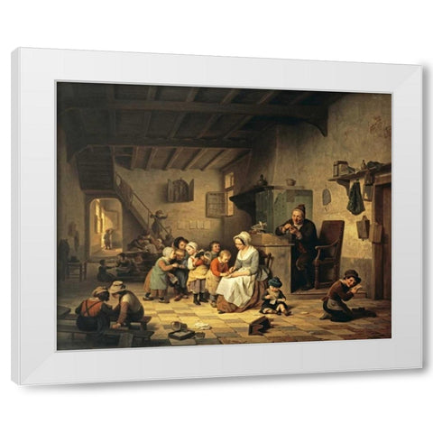 The School Room White Modern Wood Framed Art Print by De Loose, Basile