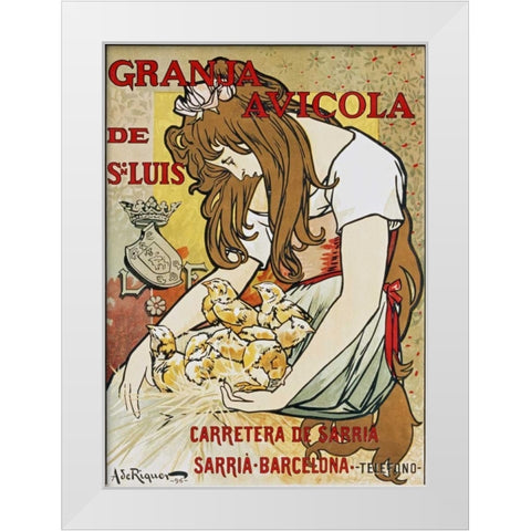 Granja Avicola De Sn.Luis White Modern Wood Framed Art Print by De Riquer, Alejandro