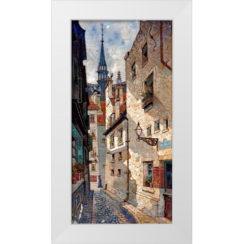 Rue Des Chartres, Old Paris White Modern Wood Framed Art Print by Deakin, Dewin