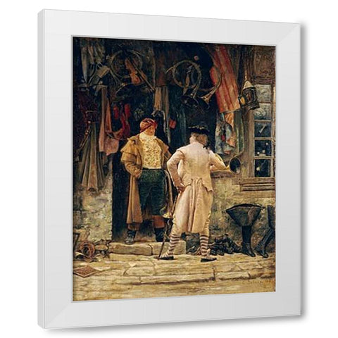 The Bargain White Modern Wood Framed Art Print by Delort, Charles Edouard