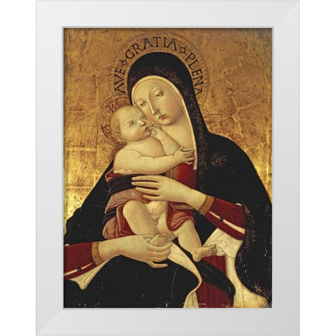 The Madonna and Child White Modern Wood Framed Art Print by Di Giovanni, Benvenuto