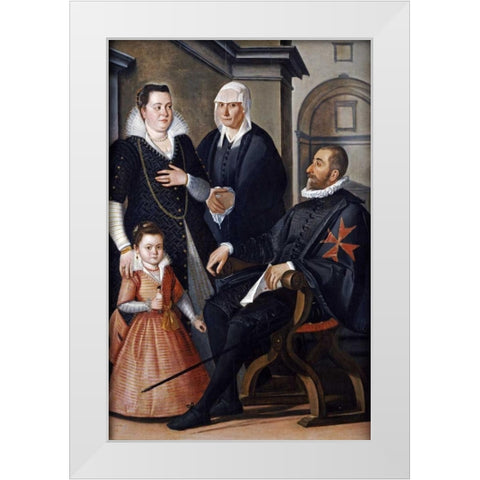 Group Portrait of a Knight of Malta White Modern Wood Framed Art Print by Di Tito, Santi