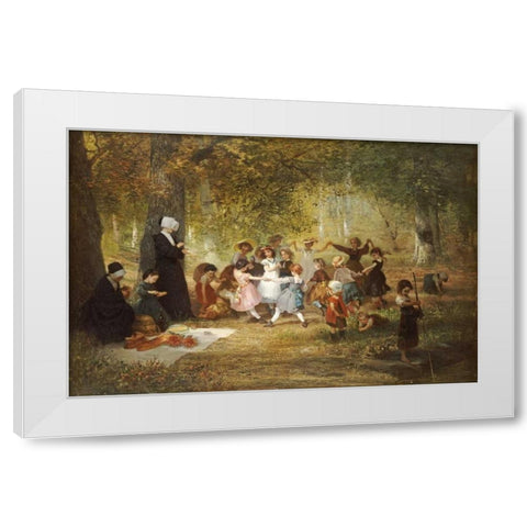 Ring a Ring a Roses White Modern Wood Framed Art Print by Dieffenbach, Anton