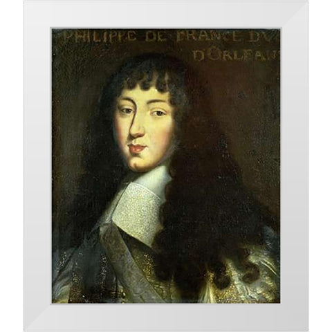 Portrait of Philippe De France White Modern Wood Framed Art Print by DOrleans, Duc