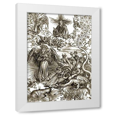 The Apocalyptic Woman White Modern Wood Framed Art Print by Durer, Albrecht
