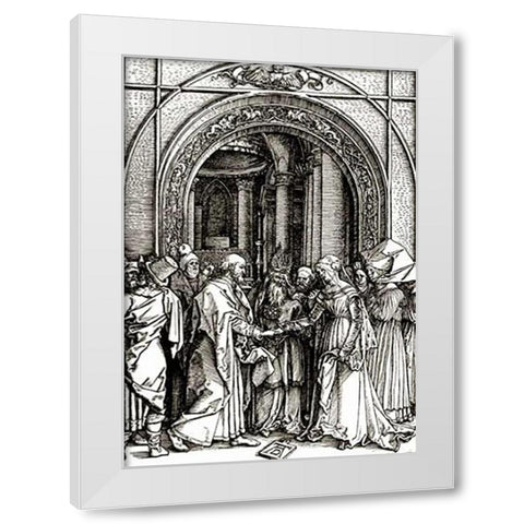 The Betrothal of The Virgin White Modern Wood Framed Art Print by Durer, Albrecht