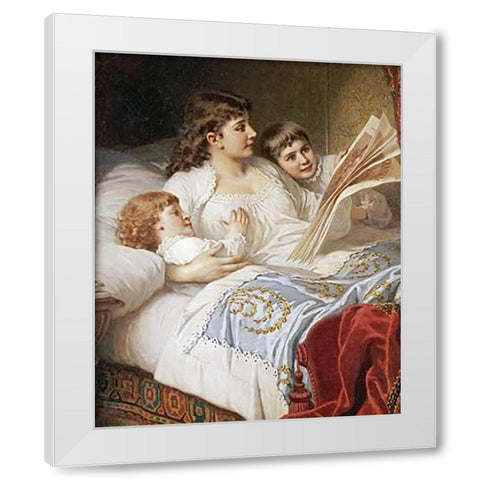 Bedtime Story White Modern Wood Framed Art Print by Ebert, Anton