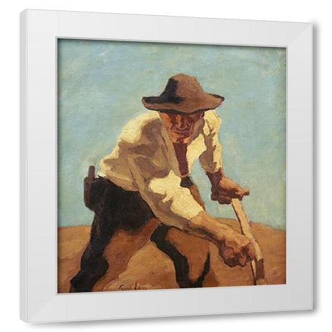 Der Macher White Modern Wood Framed Art Print by Egger-Lienz, Albin