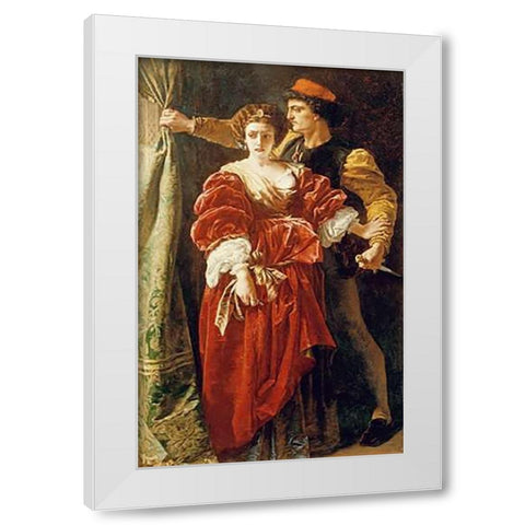 Lucrezia Borgia White Modern Wood Framed Art Print by Elmore, Alfred