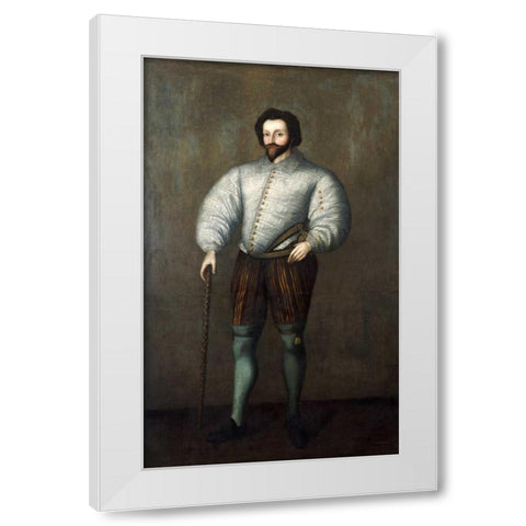Sir Francis Drake White Modern Wood Framed Art Print by English School