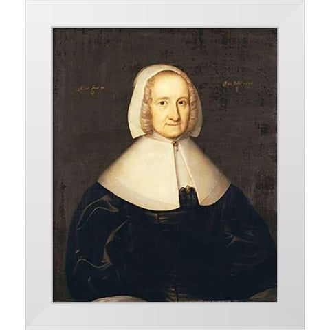 Portrait of Lady Elisabeth Cromwell White Modern Wood Framed Art Print by English School