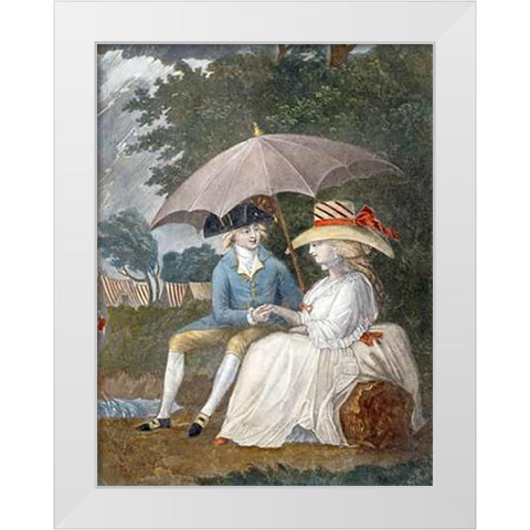 The Best Shelter, Under The Banner of Love White Modern Wood Framed Art Print by English School