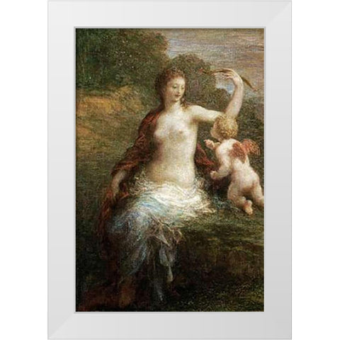Love Disarmed White Modern Wood Framed Art Print by Latour, Henri Fantin