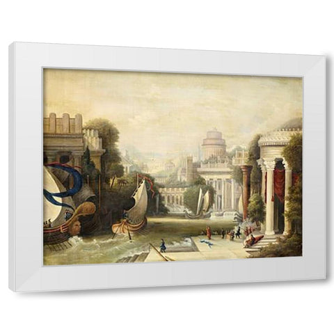 Embarkation of Ulysses White Modern Wood Framed Art Print by Field, Erastus Salisbury