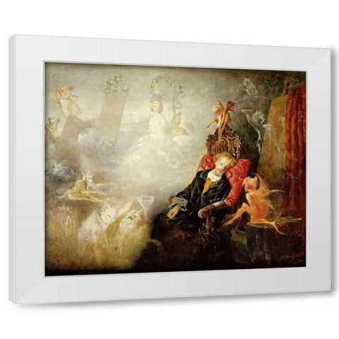 The Painters Dream White Modern Wood Framed Art Print by Fitzgerald, John Anster
