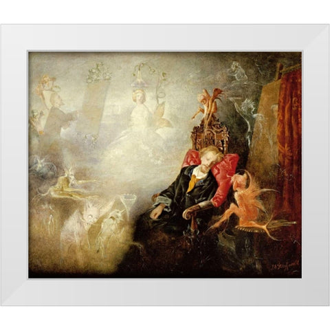 The Painters Dream White Modern Wood Framed Art Print by Fitzgerald, John Anster