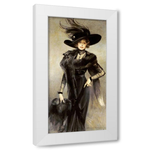 Fashionable Beauty White Modern Wood Framed Art Print by Flameng, Francois