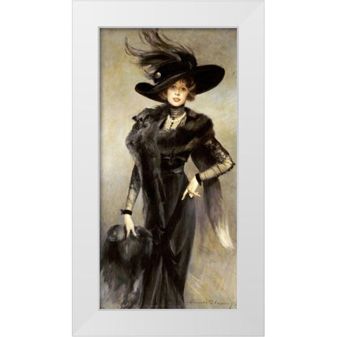 Fashionable Beauty White Modern Wood Framed Art Print by Flameng, Francois
