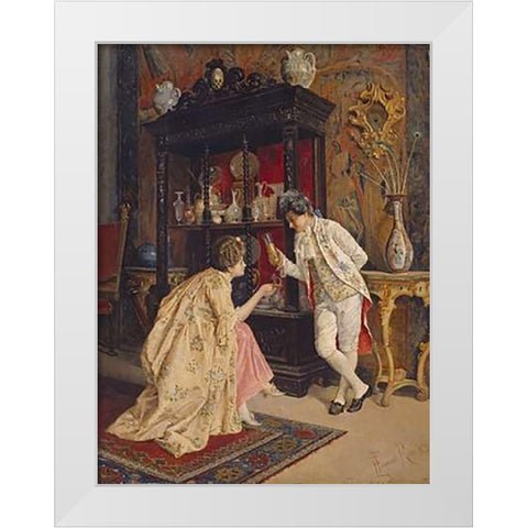 The Connoisseurs White Modern Wood Framed Art Print by Fornari, E.