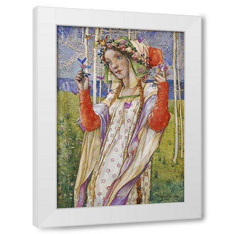 Fairyland White Modern Wood Framed Art Print by Frampton, Edward Reginald