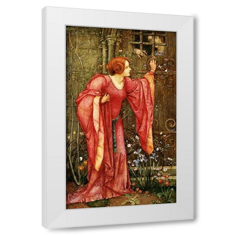 Stone Walls Do Not a Prison Make, Nor Iron Bars a Cage White Modern Wood Framed Art Print by Frampton, Edward Reginald