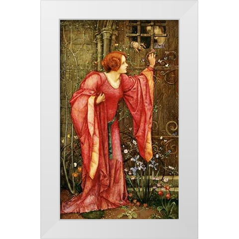 Stone Walls Do Not a Prison Make, Nor Iron Bars a Cage White Modern Wood Framed Art Print by Frampton, Edward Reginald