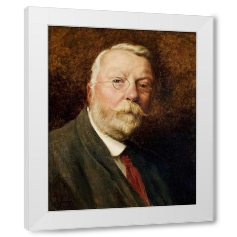 A Self Portrait White Modern Wood Framed Art Print by Gallon, Robert