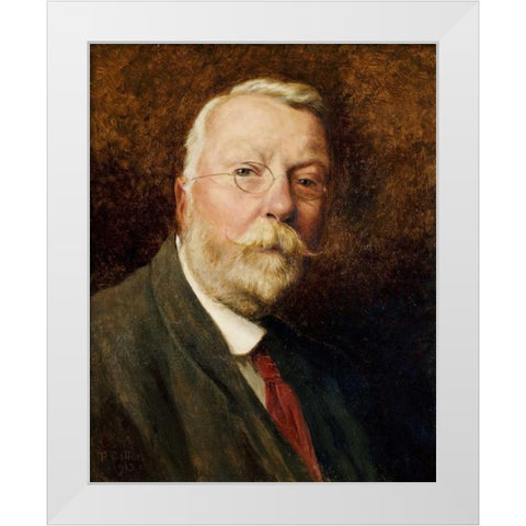 A Self Portrait White Modern Wood Framed Art Print by Gallon, Robert