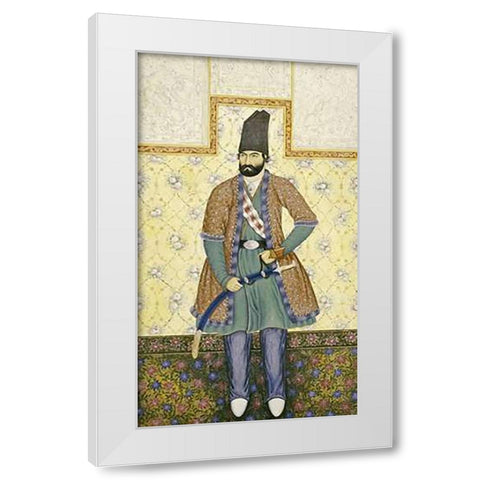 A Qajar Nobleman White Modern Wood Framed Art Print by Ghaffari, Abul Hasan