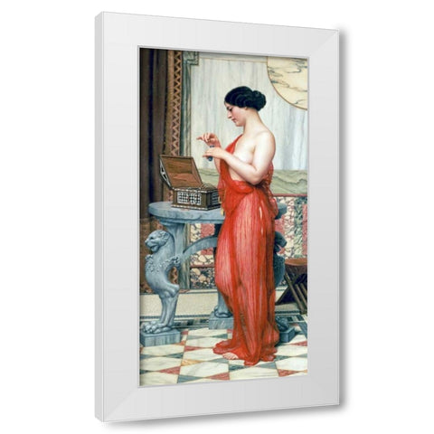 The New Perfume White Modern Wood Framed Art Print by Godward, John William