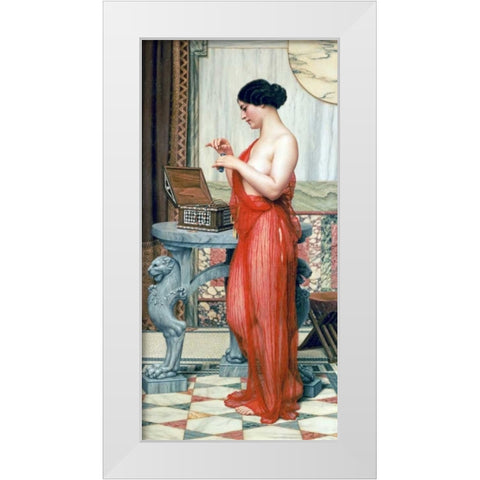 The New Perfume White Modern Wood Framed Art Print by Godward, John William
