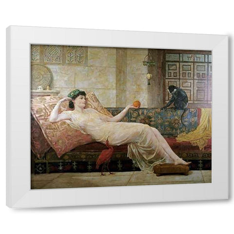 A Dream of Paradise White Modern Wood Framed Art Print by Goodall, Frederick
