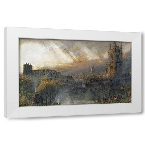 Westminster From a House Top White Modern Wood Framed Art Print by Goodwin, Albert
