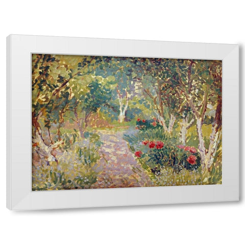 A Woodland Park White Modern Wood Framed Art Print by Gore, Spencer Frederick