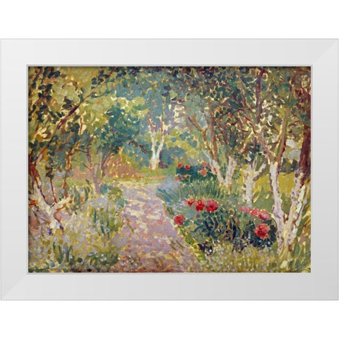 A Woodland Park White Modern Wood Framed Art Print by Gore, Spencer Frederick